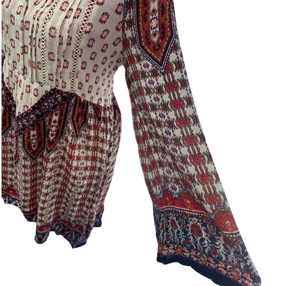 Altar'd State Sahara Dress S Boho Wide Sleeve Printed Multicolor Knee Length EUC - Picture 4 of 9